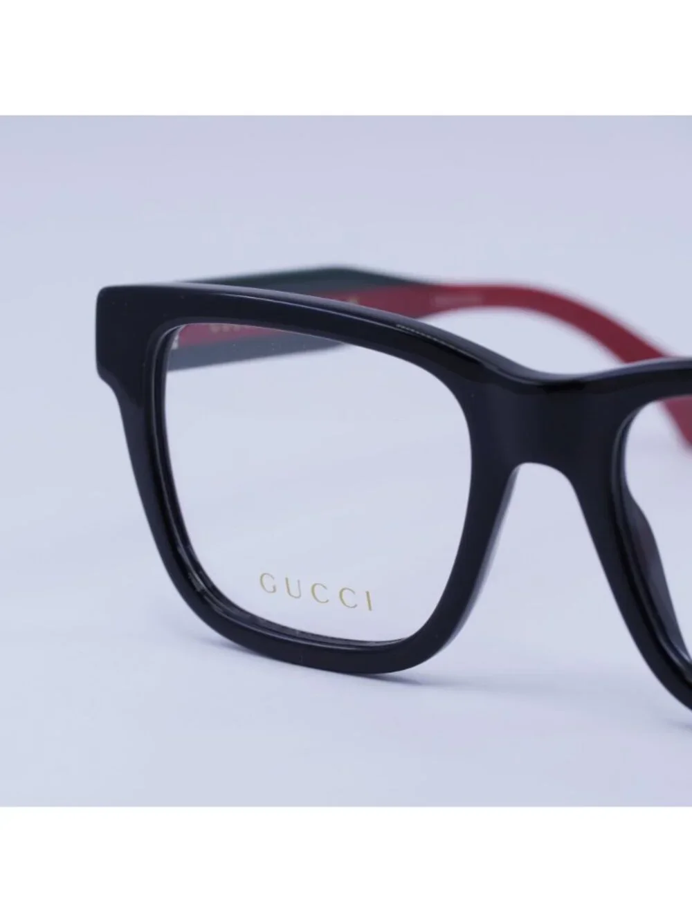Gucci GG1870O 001 Eyeglasses Black/Green/Red 53mm Square Frame